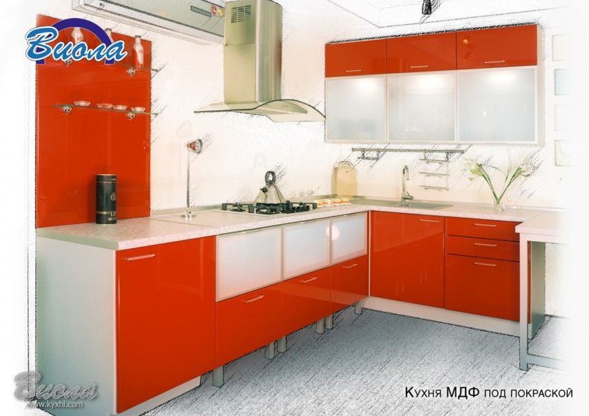 Эконом кухня с глянцевым МДФ